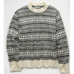 AE Whoa So Soft Crewneck Sweater in Black & White